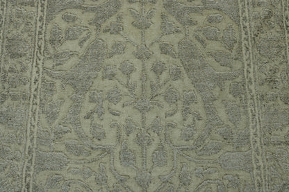 Gray & Beige Traditional Haji Jalili rug in room setting
