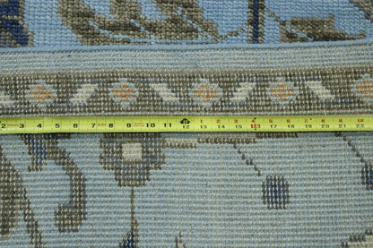 Close-up of wool pile, Blue & Gray rug