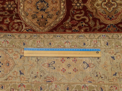 Beige & Rust Fine Persian Silky Haji Jalili rug in room setting