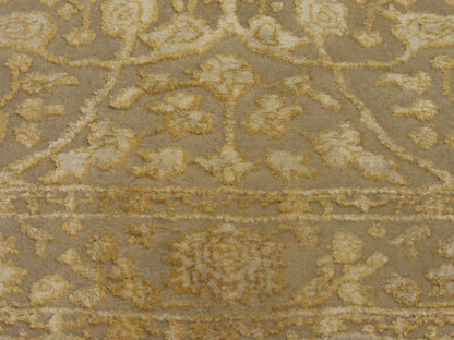 Persian Kashan Carved rug border detail