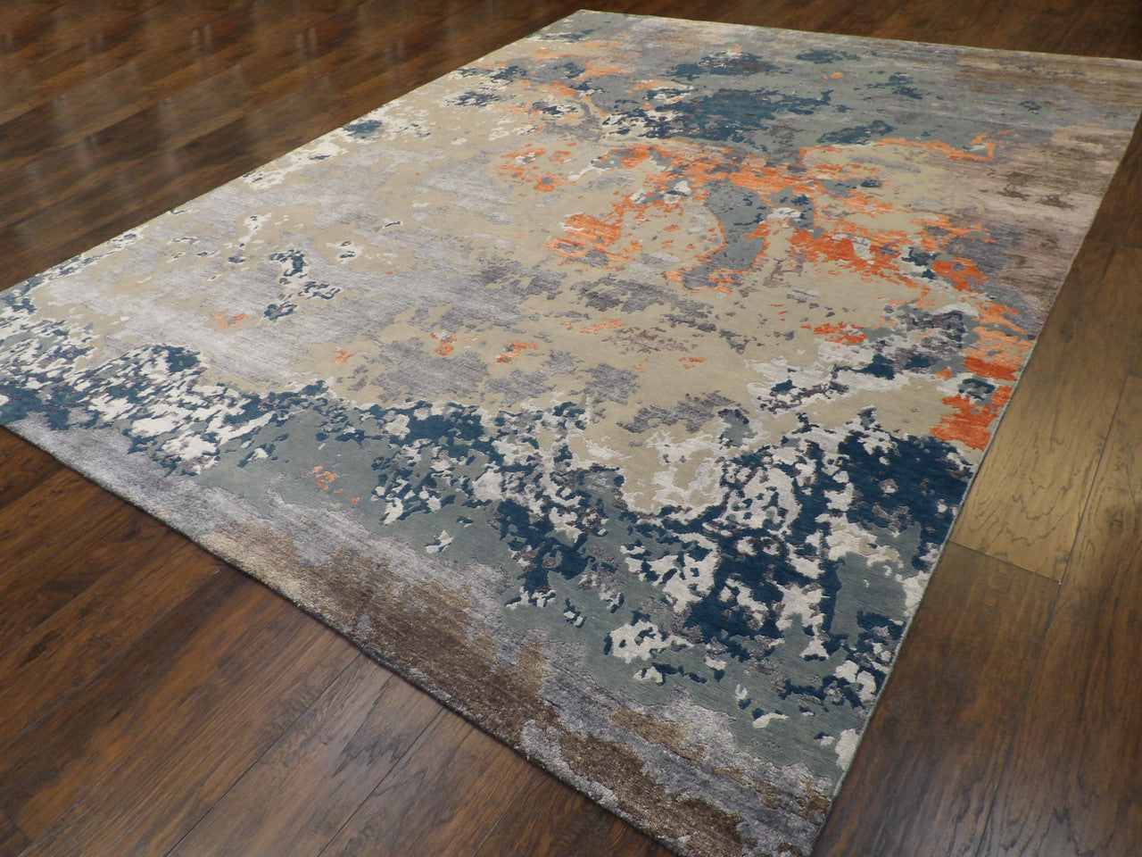 Full view of Modern Abstract Ocean Design rug