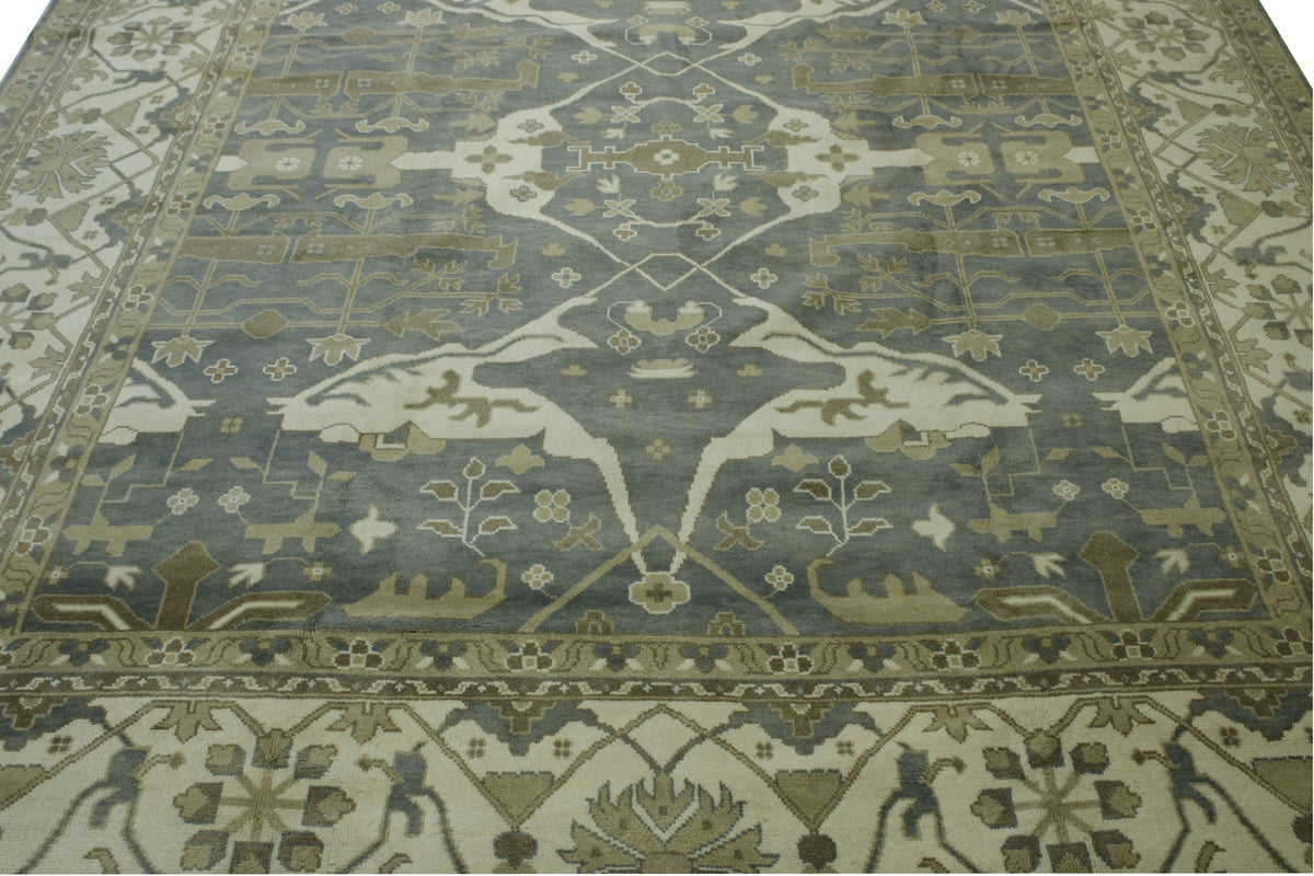 Close-up of wool pile, Blue rug