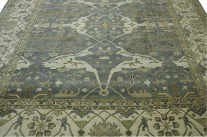 Close-up of wool pile, Blue rug