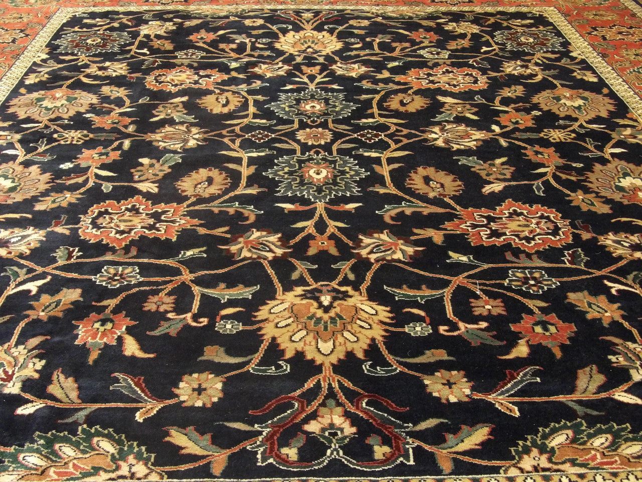 Back of Turkish Weave Kashan hand-knotted rug