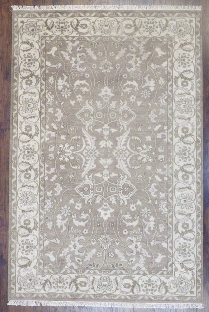 Turk Oushak Wash hand-knotted wool rug in Brown & Beige, full view