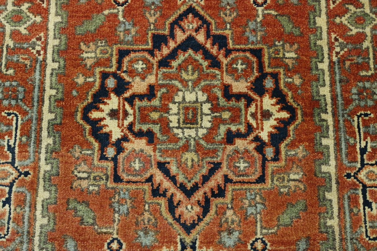 Full view of Tribal Heriz rug