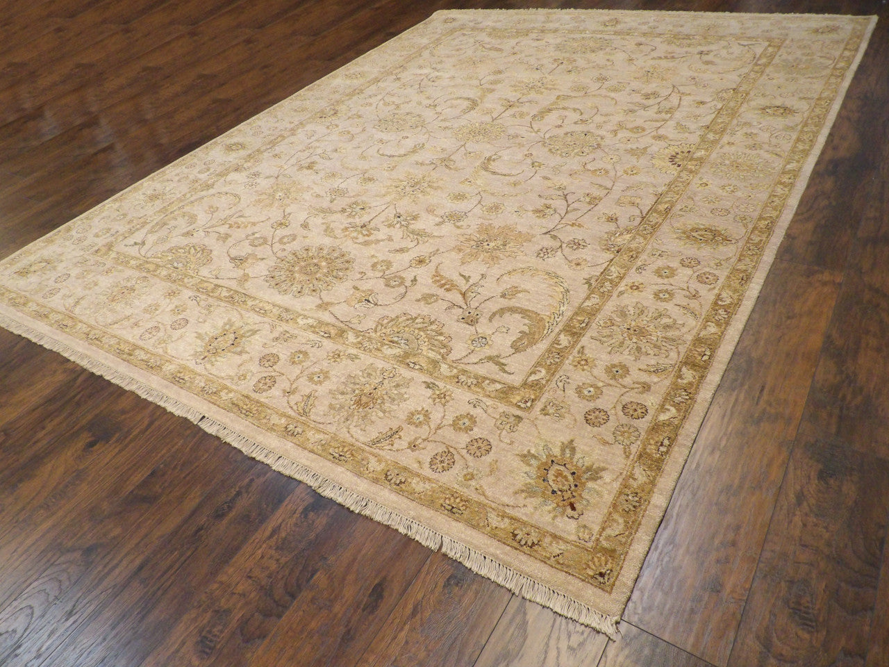 Beige 9'0" x 12'0" Agra Ziegler Hand knotted Wool Rug - Sku: w303