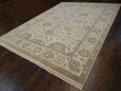 Turk Oushak Natural-dye 9'0"x12'0" Hand-knotted Rug-w290