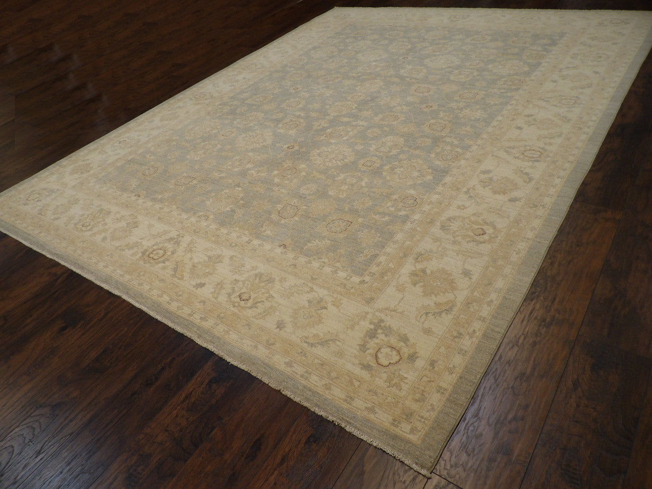 Blue 9'0" x 12'0" Oushak Chobie Natural dye Hand knotted Wool Rug - Sku: w11380