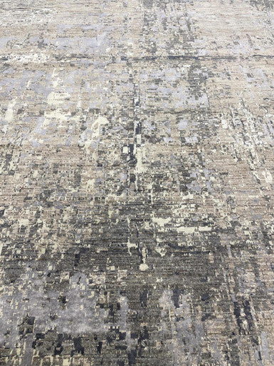Fine Abstract  Silk and Wool Hand Knotted Rug 10'00''x13'03''  - AR78164