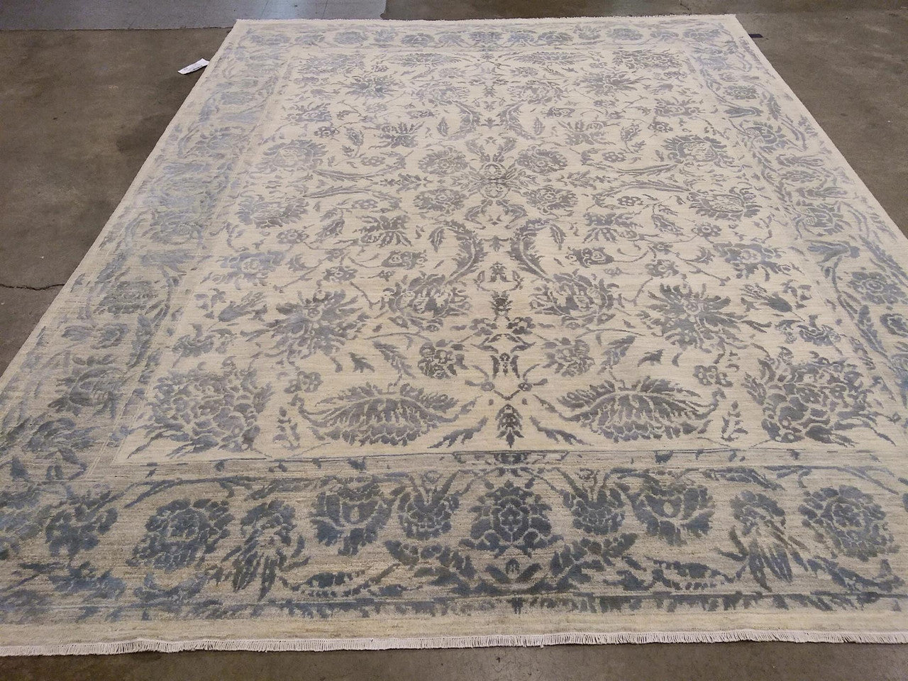 Blue 7'10" x 9'8" Oushak Silk Hand knotted Silk Rug - Sku: ART51054