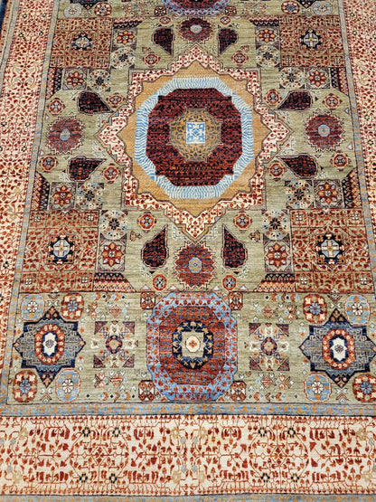 Farahan Mamluk Design Wool Hand Knotted Rug 4'10''x6'11''  - AR77025