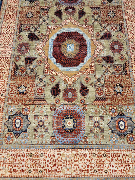 Farahan Mamluk Design Wool Hand Knotted Rug 4'10''x6'11''  - AR77025