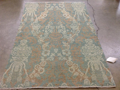 Indigo Collection Fabric Wash Handknotted Rug 4'00" X 5'09" -Art28766