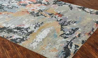 Modern Hand Knotted Rug Wool & Silk - KHW9570