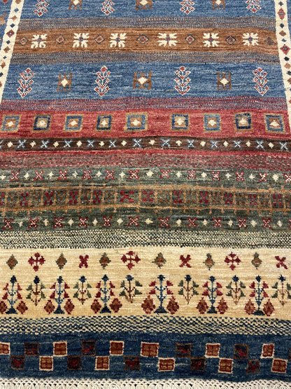 Tribal Nomad Vege Dye Wool Hand Knotted Rug 3'11''x5'09''  - AR77866