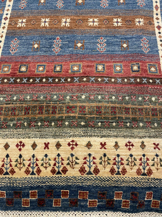 Tribal Nomad Vege Dye Wool Hand Knotted Rug 3'11''x5'09''  - AR77866