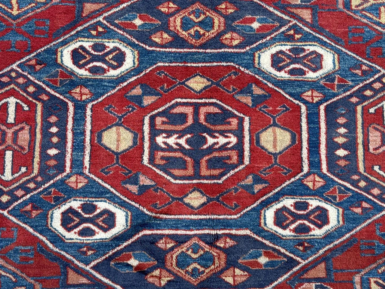 Red 6'4" x 6'4" Tribal Kazak Hand knotted Wool Rug - Sku: ART94162