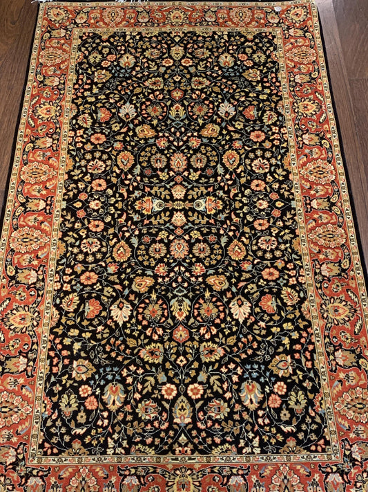 Fine Kashan Wool Hand Knotted Rug 3'01''x5'03''  - AR27278