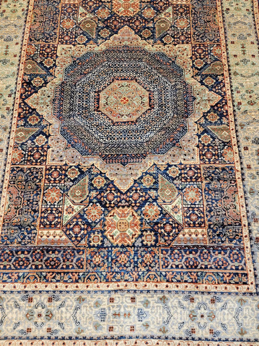 Farahan Mamluk Design Wool Hand Knotted Rug 4'08''x6'04''  - AR77022
