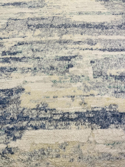 Marrakesh Collection Zn-38 Beige Blue Handknotted Rug 9'01" X 11'10" -Art82972