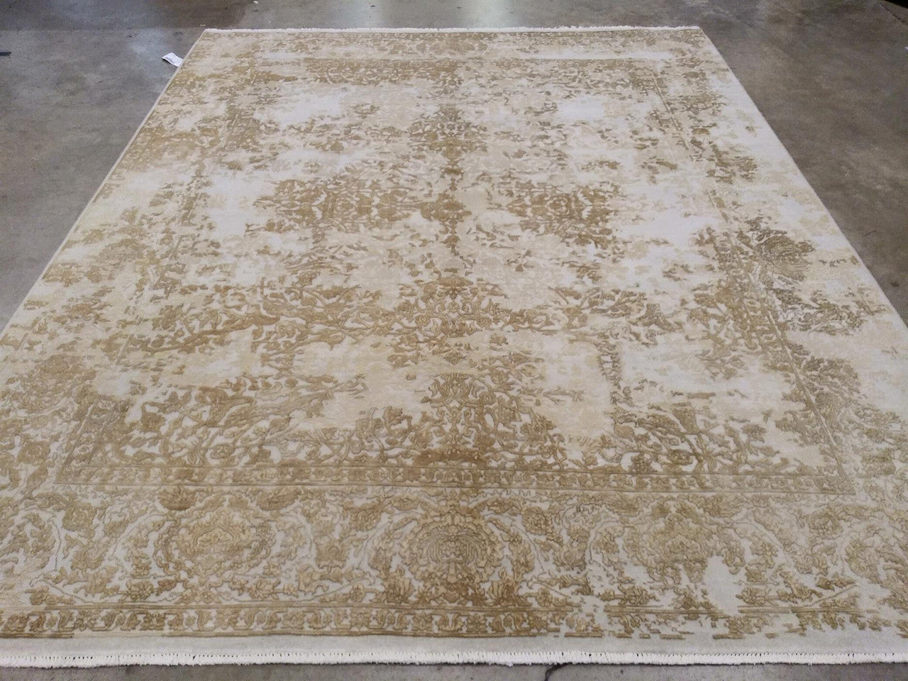 Grey 8'1" x 9'9" Oushak Hand knotted Wool Rug - Sku: ART45088