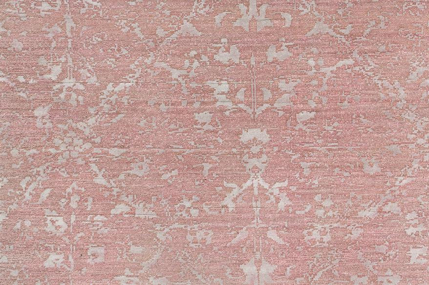 Pink 8'0" x 10'4" Transitional Vintage Silk Hand knotted Wool/Silk Rug - Sku: ART35032