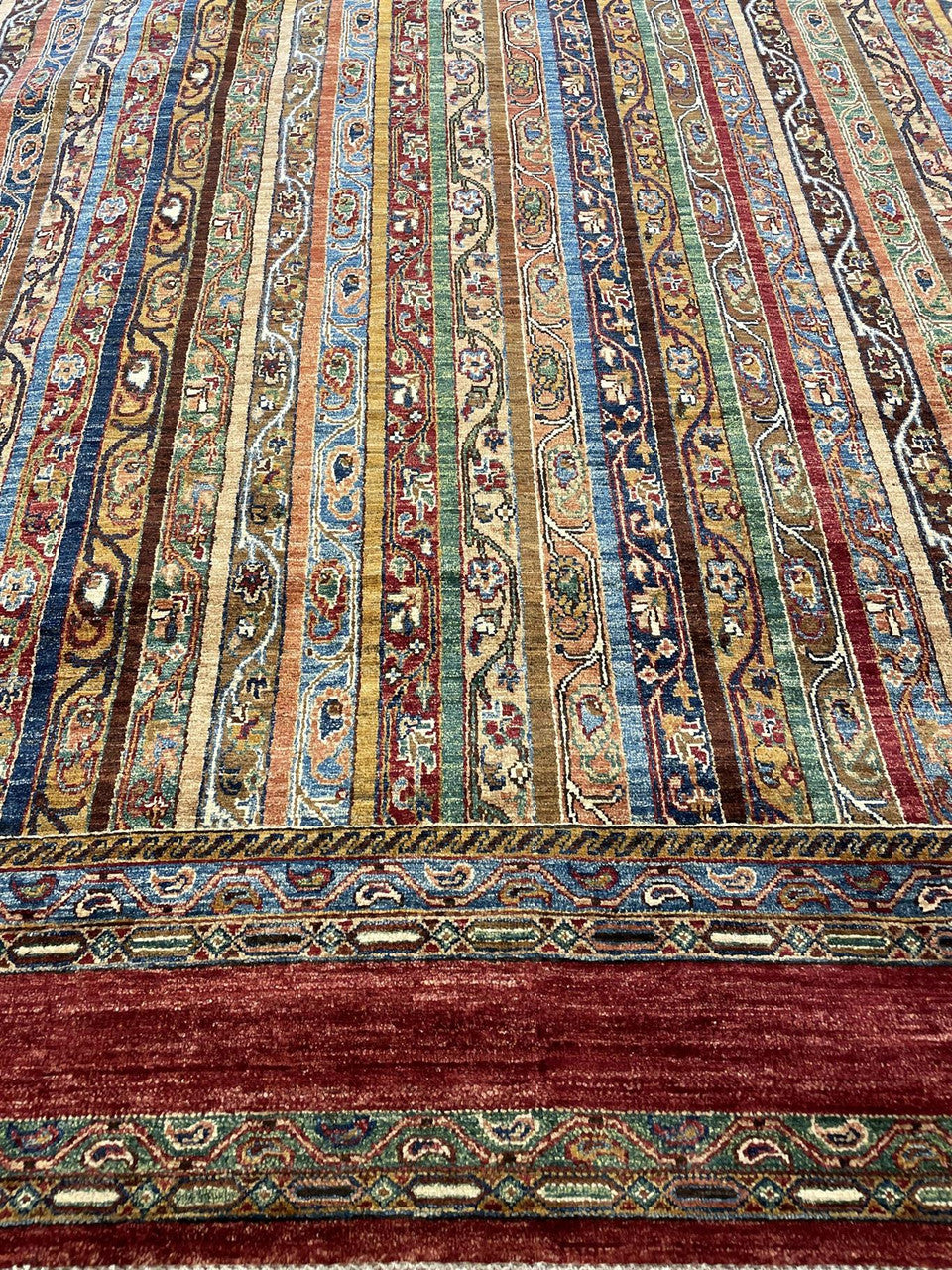 Red 8'11" x 12'1" Tribal Kazak Anatolian Hand knotted Wool Rug - Sku: ART79520