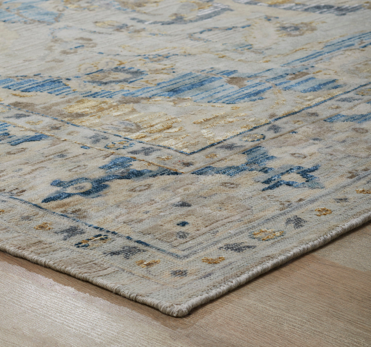 Transitional Hand Knotted Rug Wool & Silk - KKT13620