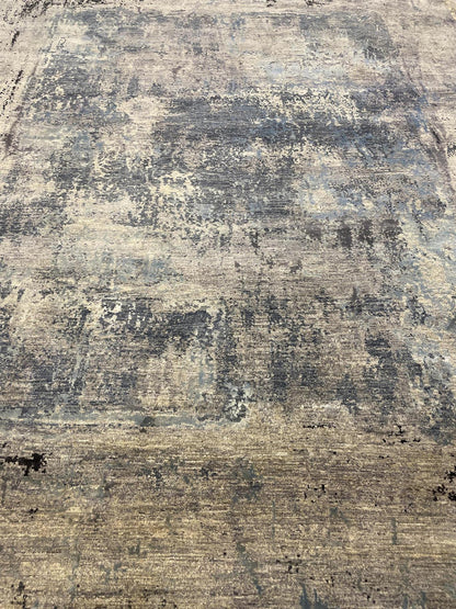 Fine Abstract  Silk and Wool Hand Knotted Rug 7'10''x9'07''  - AR83896