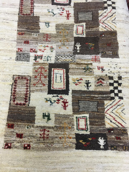 Lori Gabbeh Off W/Brown Handknotted Rug 2'10" X 12'10" -Art40236