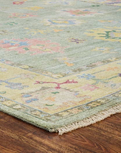 Transitional Hand Knotted Rug Wool & Silk - KAA9020