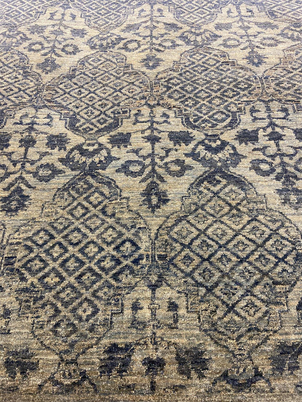 Blue 6'1" x 9'3" Tribal Ikat Hand knotted Wool Rug - Sku: ART31520