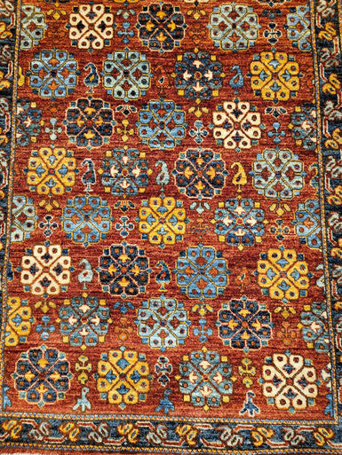 Tribal Nomad Vege Dye Wool Hand Knotted Rug 2'11''x4'11''  - AR78690