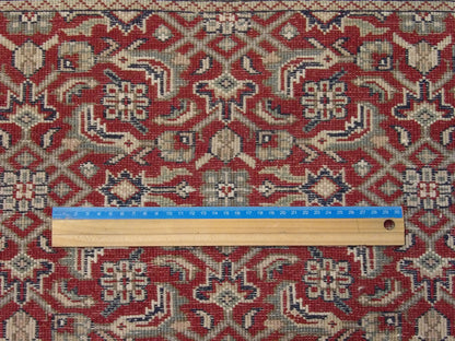 Beige & Red Fine Persian Mir Herati rug in room setting