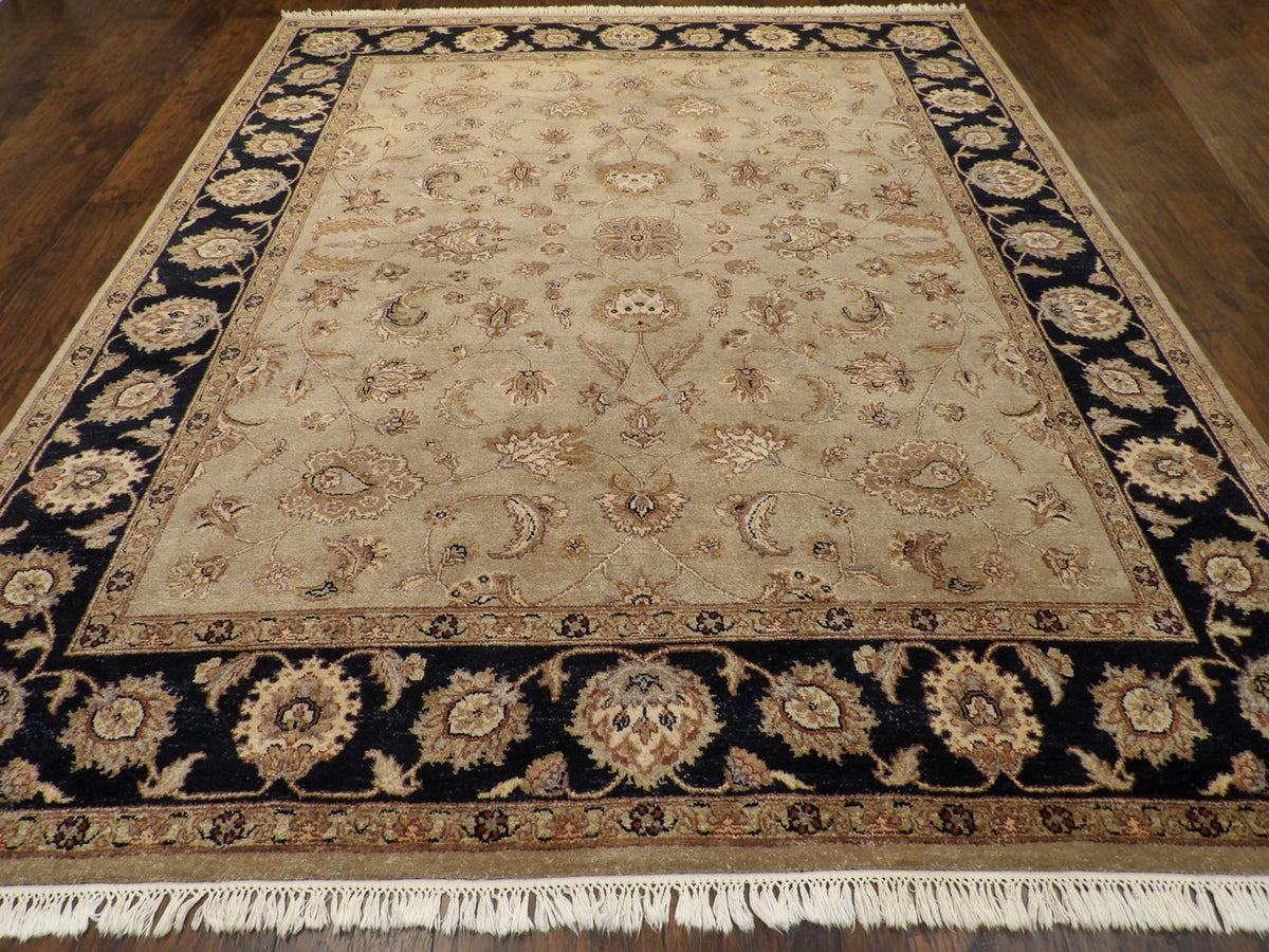 Chobie Oushak / Peshawar hand-knotted wool rug in Black, 8'0" x 10'0", SKU w963