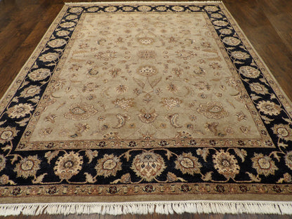 Chobie Oushak / Peshawar hand-knotted wool rug in Black, 8'0" x 10'0", SKU w963