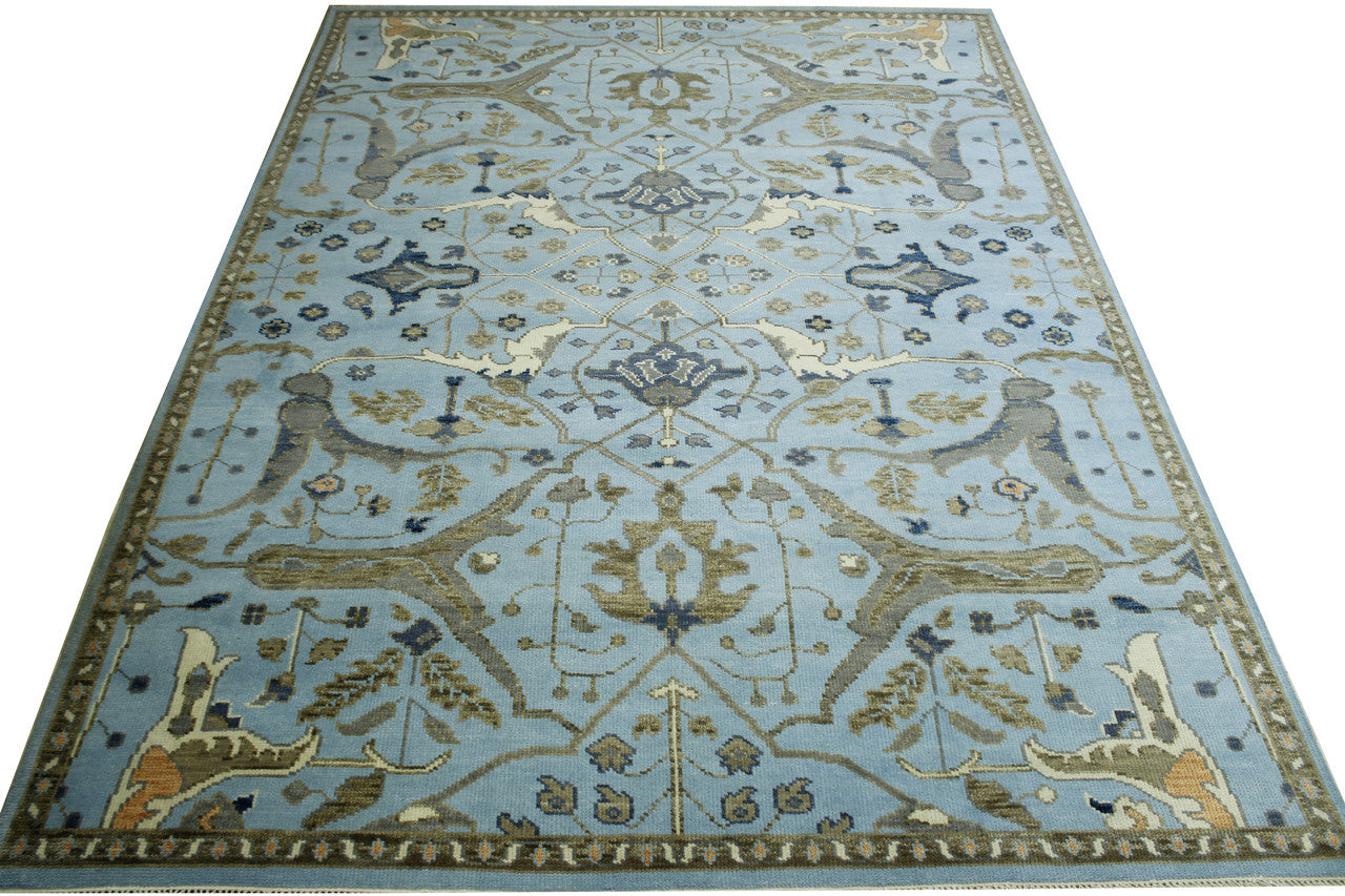 Oushak Ziegler rug border detail