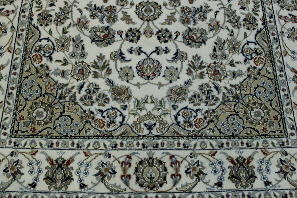 Beige Traditional Fine Nain rug in room setting