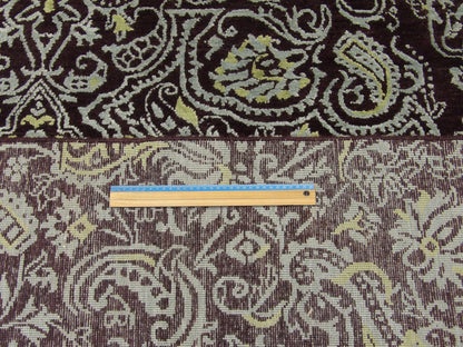 Blue & Brown Colorful Persian Design High Low rug in room setting