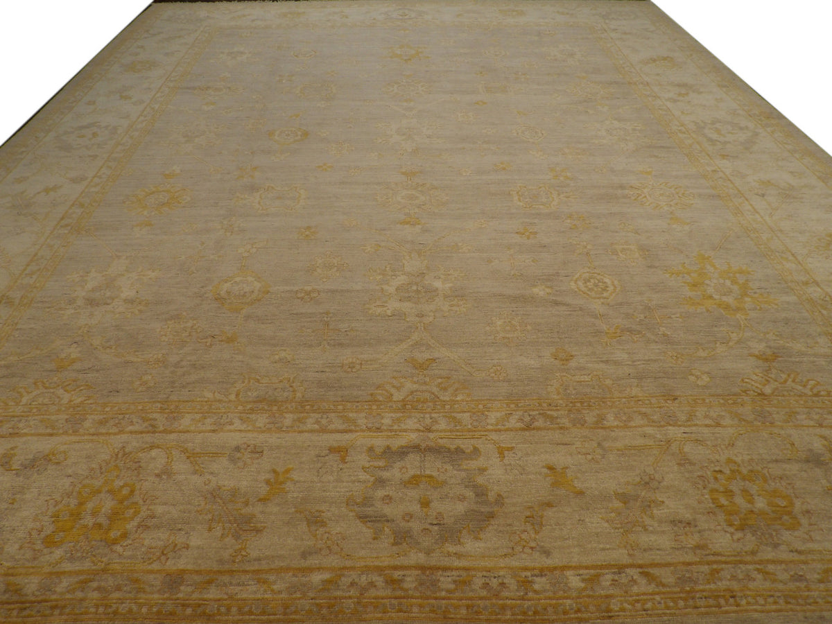 Close-up of wool pile, gray and beige rug
