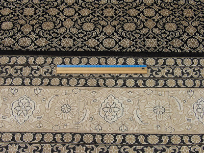 Full room view of fine Persian Mir hand-knotted rug