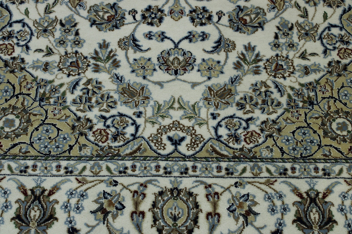 Back of Traditional Fine Nain hand-knotted rug
