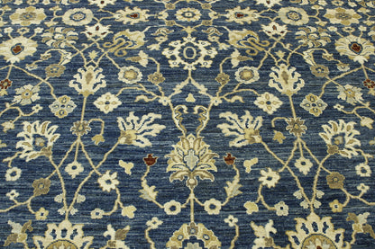 Back of Oushak Chobi hand-knotted rug
