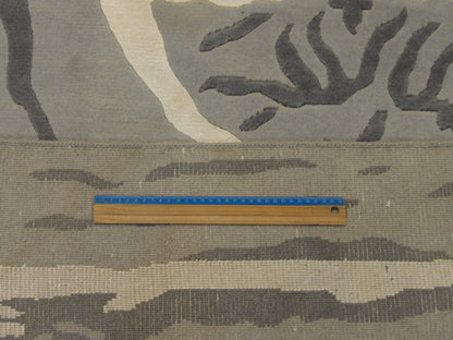 Blue & Gray Modern Art Deco Design rug in room setting