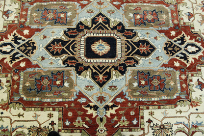 Beige & Rust Traditional Fine Sherapi rug in room setting
