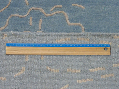 Blue & Gray Transitional Rose Design rug in room setting
