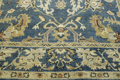 Blue Oushak Chobi rug in room setting