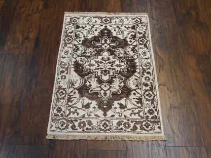 Close-up of silk pile, Brown & White rug