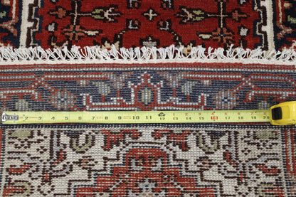 Tribal Indo Heriz rug corner detail
